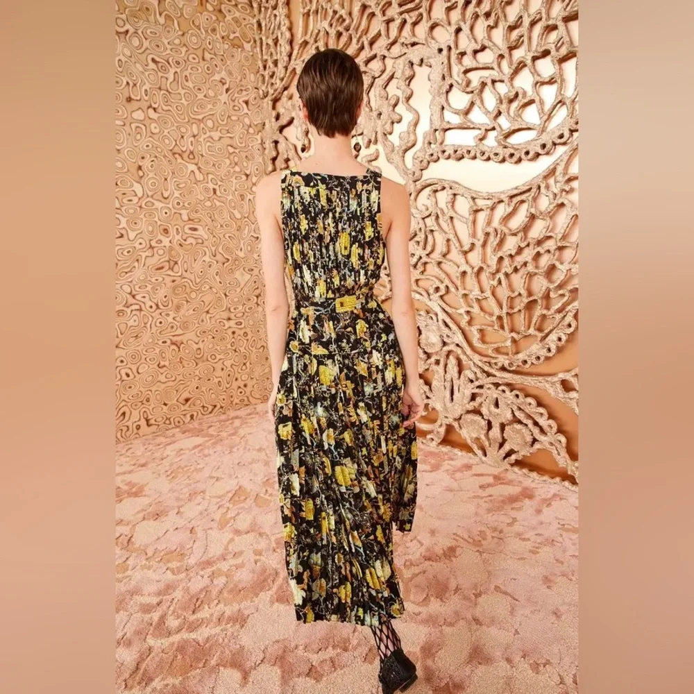NWT $750 Ulla Johnson Annabeth Pleated Button Front Silk Dress